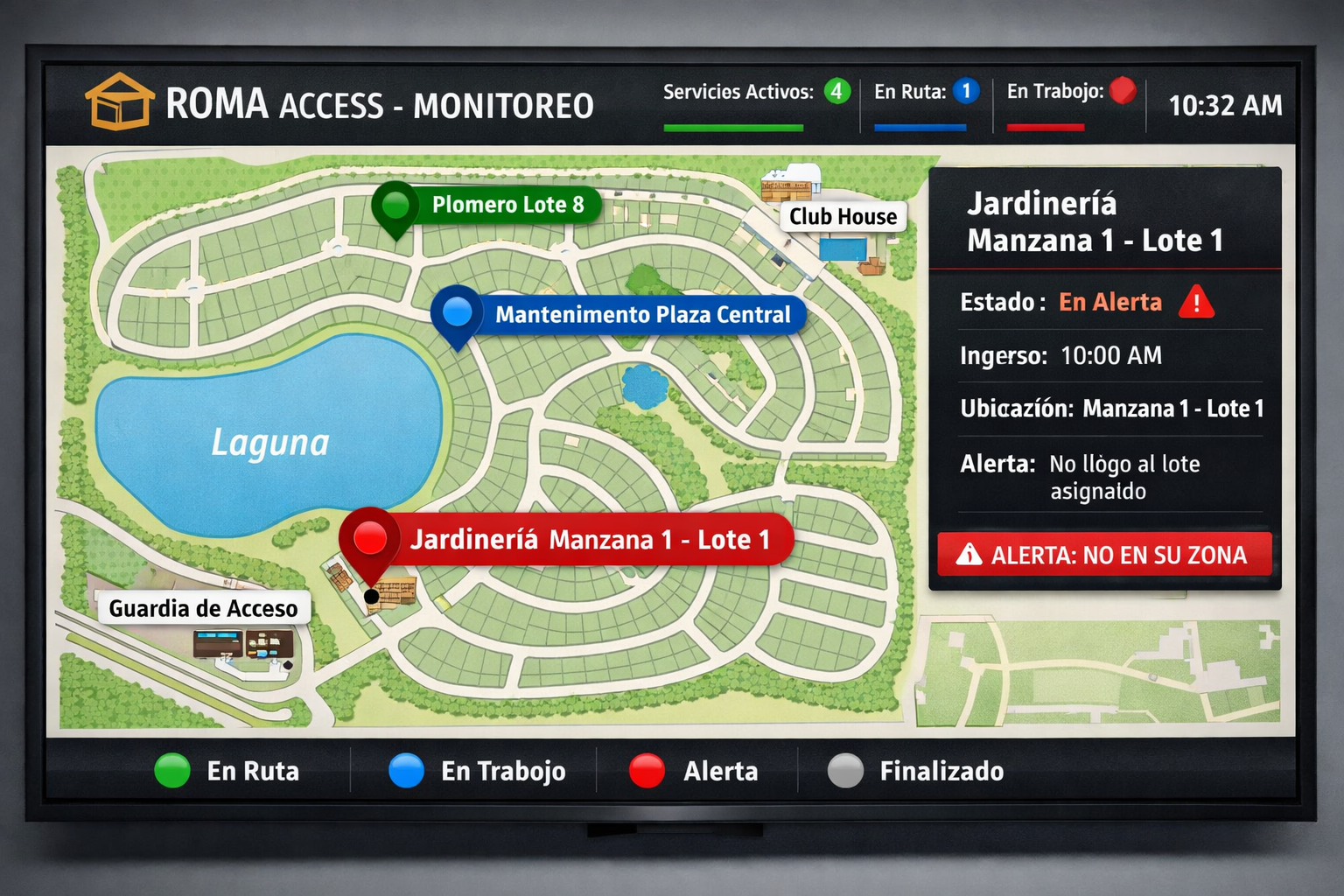 Sistema de control de acceso para barrios privados en tiempo real